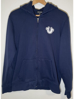 True Religion Fashion For The Senses Zip-UP Hoodie Sweatshirt Navy - L